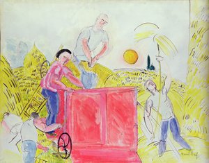 The Harvesters (gouache på papper) av Raoul Dufy