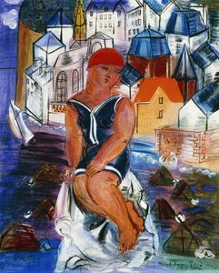 Den lilla badaren vid Saint-Adresse; La Petite Baigneuse a Saint-Adresse av Raoul Dufy