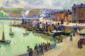 The Port (olja på papper) av Raoul Dufy
