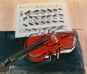 Den röda violinen, ca 1948 (olja på duk) av Raoul Dufy