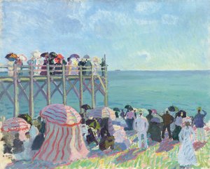 Stranden och piren vid Trouville av Raoul Dufy