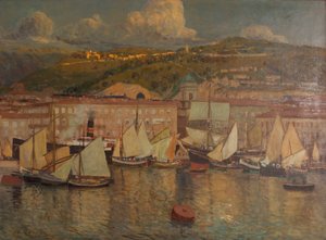 Sommarkväll (Port of Fiume) av Raoul Frank