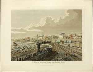 Utsikt över Michigan Avenue från Randolph Street år 1865