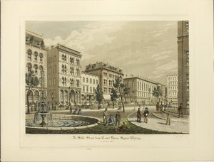 La Salle Street från Court House Square, Chicago, år 1865
