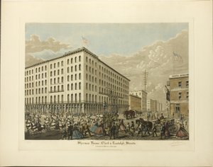Sherman House, Clark and Randolph Streets, uppfört 1860-61, Chicago