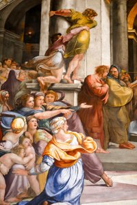 Utvisning av Heliodorus från templet, detalj. 1511-1512 (fresk) av Raphael