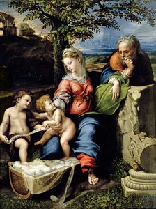 The Holy Family of the Oak Tree, c.1518 (olja på panel) av Raphael