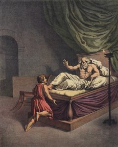Samuel går till Eli efter att ha hört en röst ropa hans namn (färg litho) av after Raphael