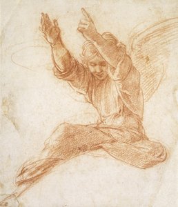 En ängel (röd krita på benvitt papper) av Raphael