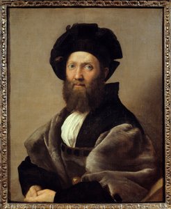 Porträtt av Balthazar (Baldassare) Castiglione (1478-1529) italiensk författare och diplomat. Målning av Raffaello Sanzio dit Raphael (1483-1520) av Raphael