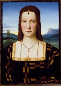 Porträtt av Elisabetta Gonzaga, ca 1504-1505 (olja på trä)