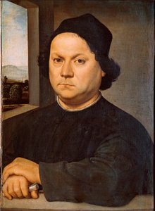 Porträtt av målaren Pietro Perugino (ca 1448-1523) sa Perugin-målningen av Raphael (Raffaello Sanzio 1483 - 1520) av Raphael