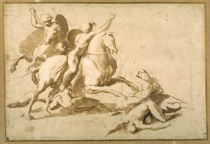 Studera för en stridsscen av Raphael