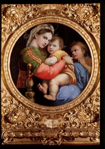 Stolens Madonna - olja på trä av Raphael