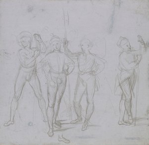 Grupp om fyra stående soldater, c1503. av Raphael