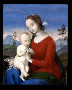 Madonnan med barnet och en fågel av Raphael