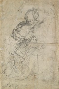 Studier för två knästående kvinnor, c1500-1520 av Raphael