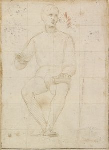 Studie av en sittande man, tidigt 1500-tal av Raphael