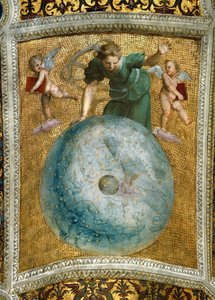 Primummobilen. Fresktak i Stanza della Segnatura, ca 1510-1511. av Raphael