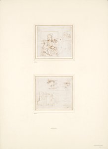 Två separata skisser av landskap, 1500-1504 av Raphael