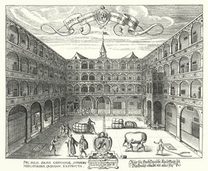 Fondaco dei Tedeschi, högkvarter för tyska köpmän i Venedig av Raphael Custos
