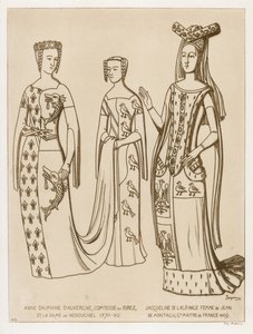 Anne Dauphine, grevinna av Forez och dam av Nedouchel, 1370-80. Jacqueline de lagrange, hustru till Jean de Montagu, mästare i Frankrike, 1409. av Raphael Jacquemin