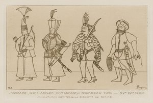 Janissary, chefsbågskytt, befälhavare och turkisk bödelsman av Raphael Jacquemin