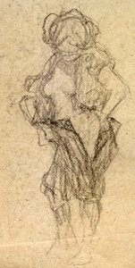 Nakenstudie, c. 1905 (ritning) av Raphael Kirchner