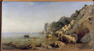 Sormiou Calanques kust nära Marseille (olja på duk). av Raphael Luc Ponson