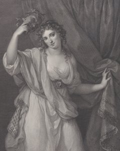 Lady Hamilton som den komiska musan, Thalia, 1791. av Raphael Morghen