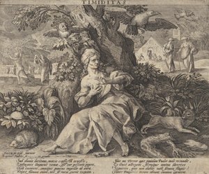 Timiditas från Four Vices, ca. 1580-1628.