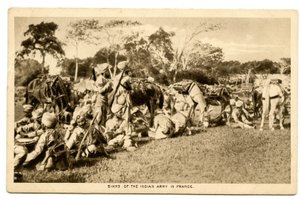Sikher från den indiska armén i Frankrike, 1914-15 (sepiafoto) av Raphael Tuck and Sons