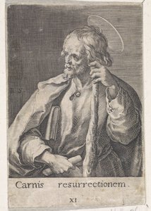 Aposteln Jakob den Mindre Kristus, Maria och de tolv apostlarna (serietitel) av Raphaël Sadeler (I)