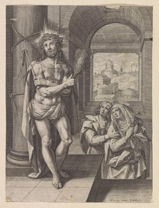 Kristi utblåsning med Johannes och Maria av Raphaël Sadeler (I)