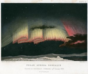 Aurora Borealis eller norrsken, gardinform 1839. [1872] av Rapine