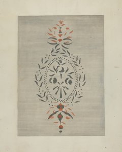 Detalj av stencilerad vägg, ca. 1937. av Ray Holden