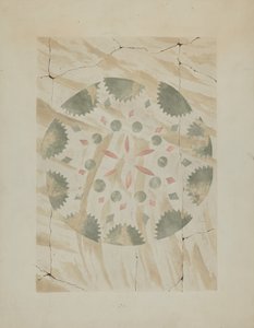 Detalj av stencilerad vägg, ca. 1937. av Ray Holden