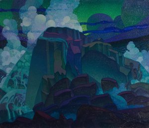 Rock at Sea av Raymond Jonson