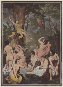 Badgästerna (färg litho) av Raymond Quinsac (after) Monvoisin