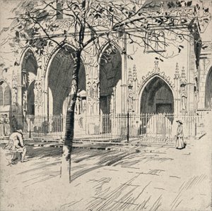 Fasad av kyrkan St Germain-lAuxerrois, 1915 av Raymond Ray Jones