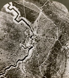 Flygfoto över de tyska linjerna, första världskriget, 1914-1918.