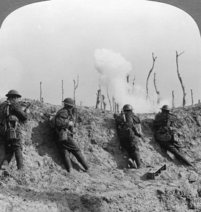 Slagfältsscen, Passchendaele, Belgien, första världskriget, 1914-1918.