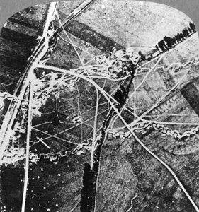 Hindenburglinjen från 8000 fot, Frankrike, första världskriget, c1916-c1918