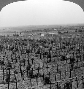 Tyne Cot Cemetery, Passchendaele Ridge, Belgien, första världskriget, c1918-1919. av Realistic Travels Publishers