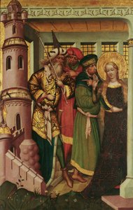 St. Barbara leds in i tornet av Regensburger Maler