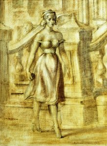 En dam på promenad: En dubbelmålning av Reginald Marsh