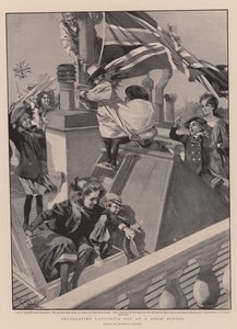 Firande av Ladysmith-dagen på en flickskola (litografi) av Reginald Thomas Cleaver
