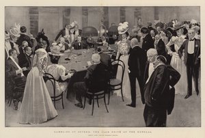 Spel i Oostende, Club Prive på Kursaal (litografi) av Reginald Thomas Cleaver