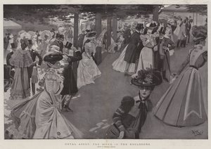 Royal Ascot, scenen i inhägnaden (litografi) av Reginald Thomas Cleaver