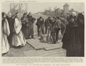 Begravningen av professor Tyndall, vid gravplatsen (gravyr) av Reginald Thomas Cleaver